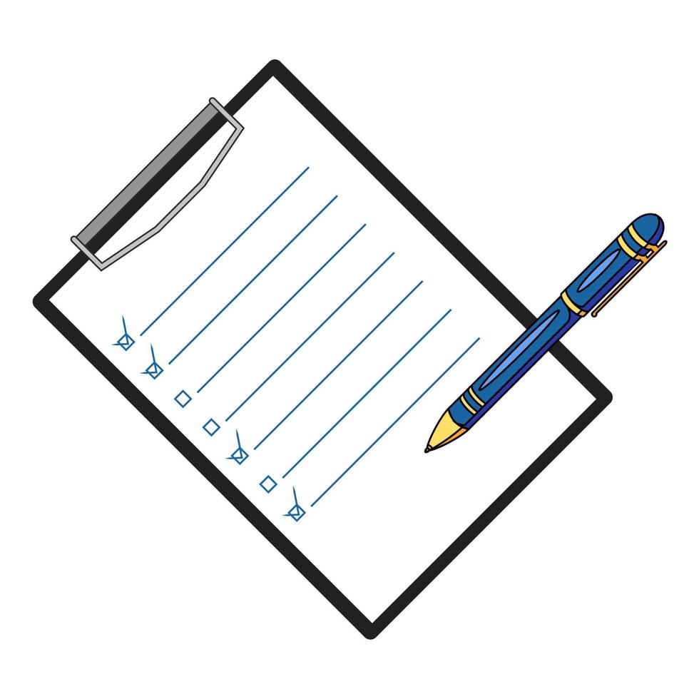 Pen and tablet for paper on white background. vector