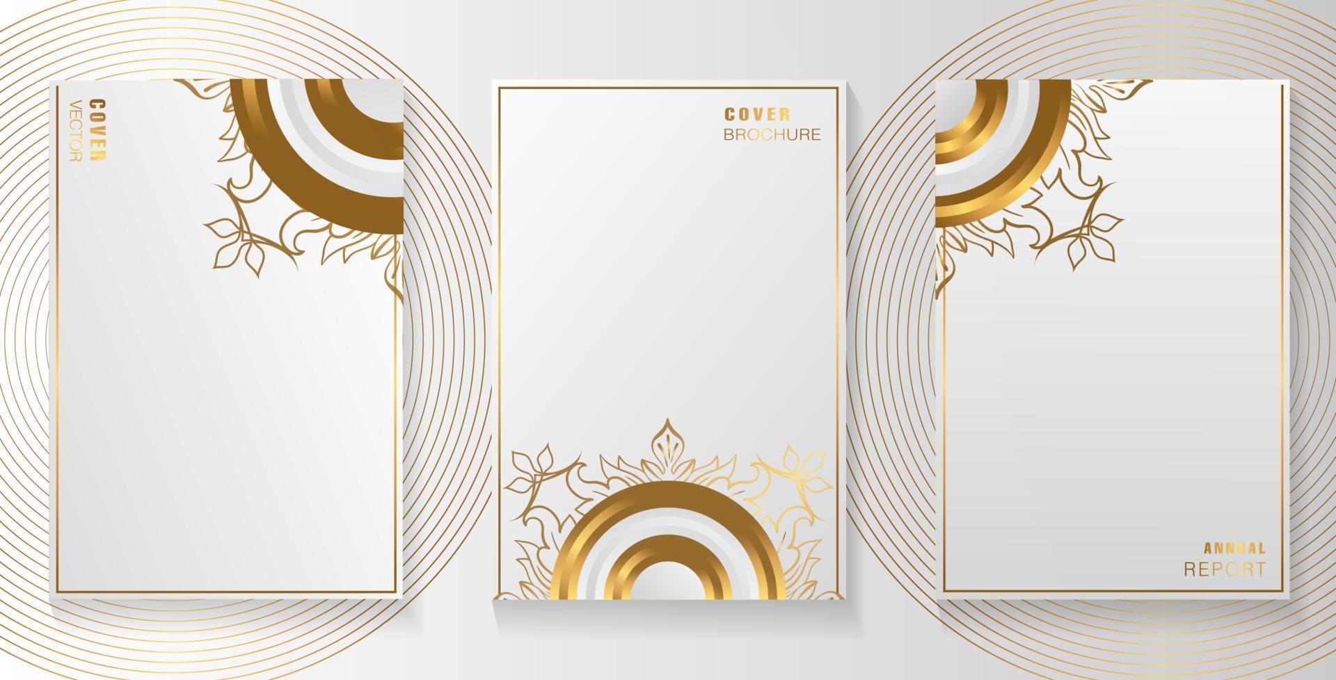 elegante diseño de portada blanca y plateada vector