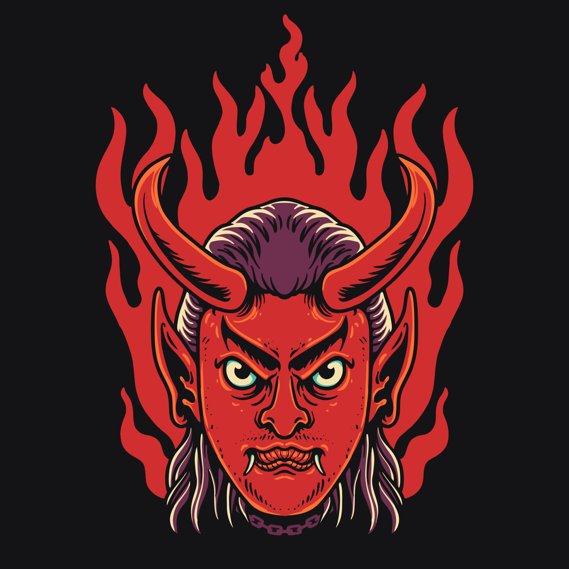 Red Devil Head Vector Illustration 11771866 Vector Art at Vecteezy