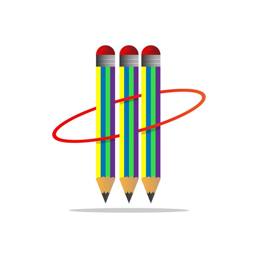 diseño de logotipo de grupo de educación inteligente. elemento de goma de lápiz y banda. Ilustración de vector de logotipo de educación.