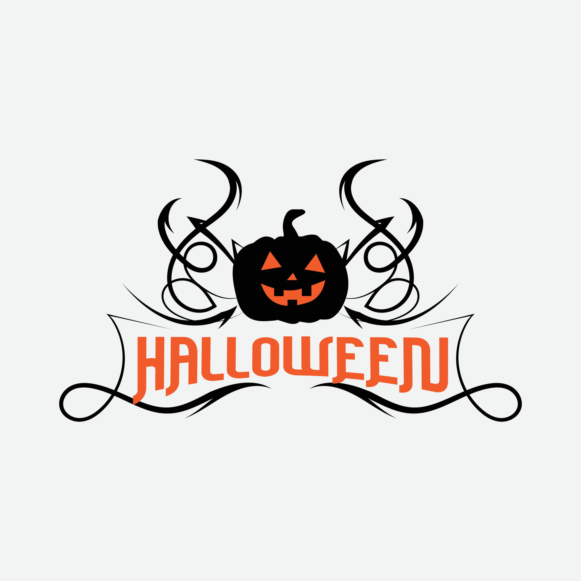 plantilla de logotipo de título de fiesta de halloween feliz con forma