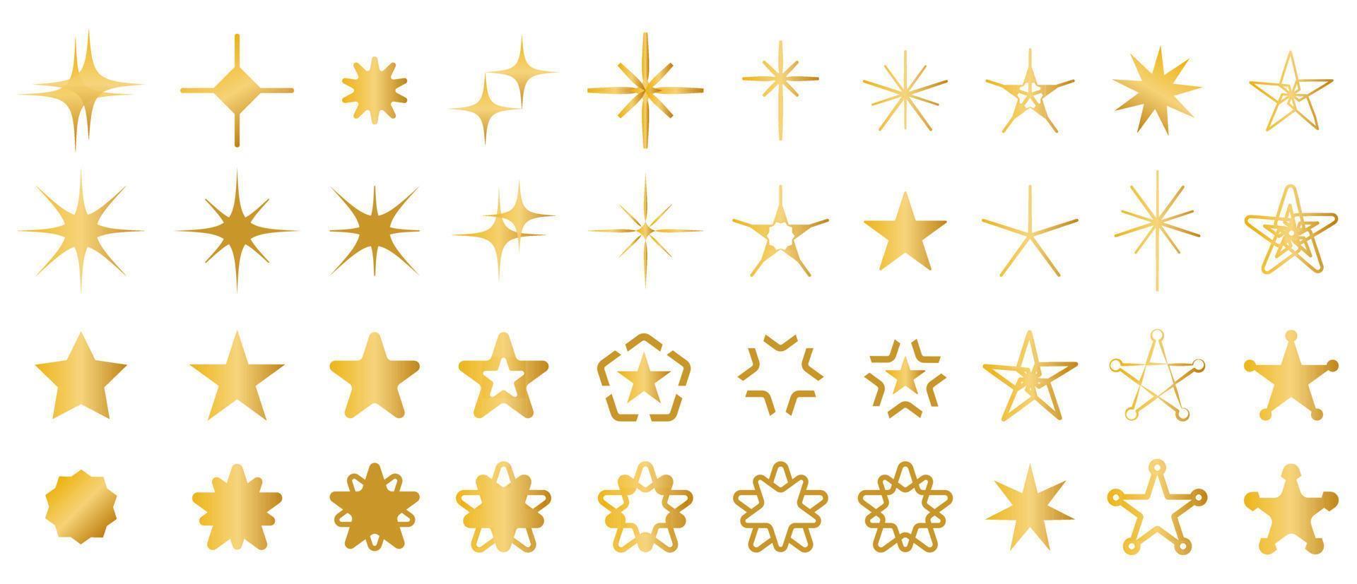 Golden Star icon set. Modern simple stars collection. Vector illustration