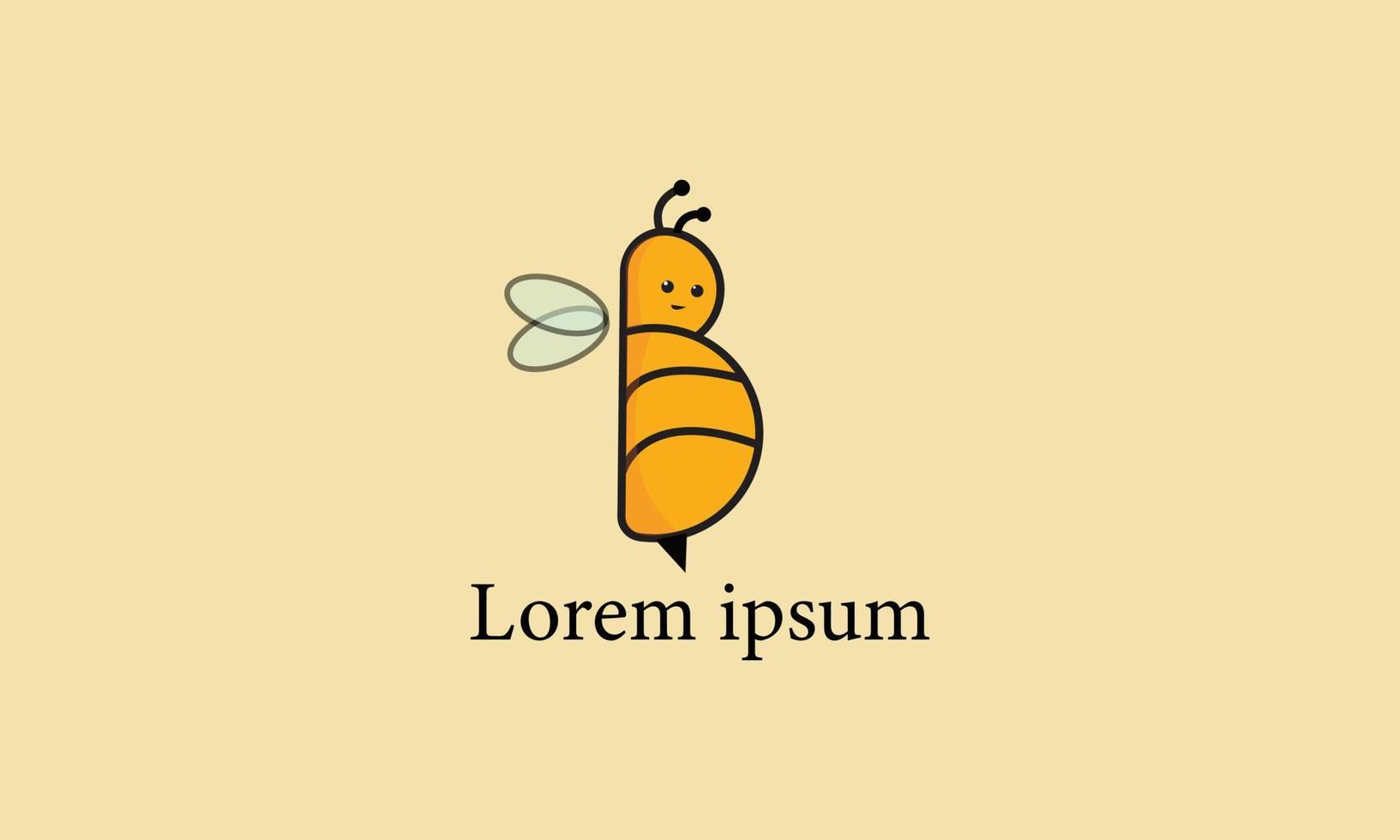 concepto de logotipo de letra de abeja vector