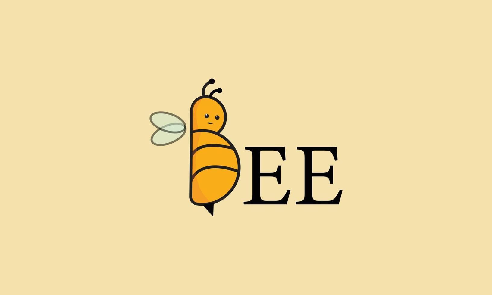 logotipo e ilustración de la abeja vector