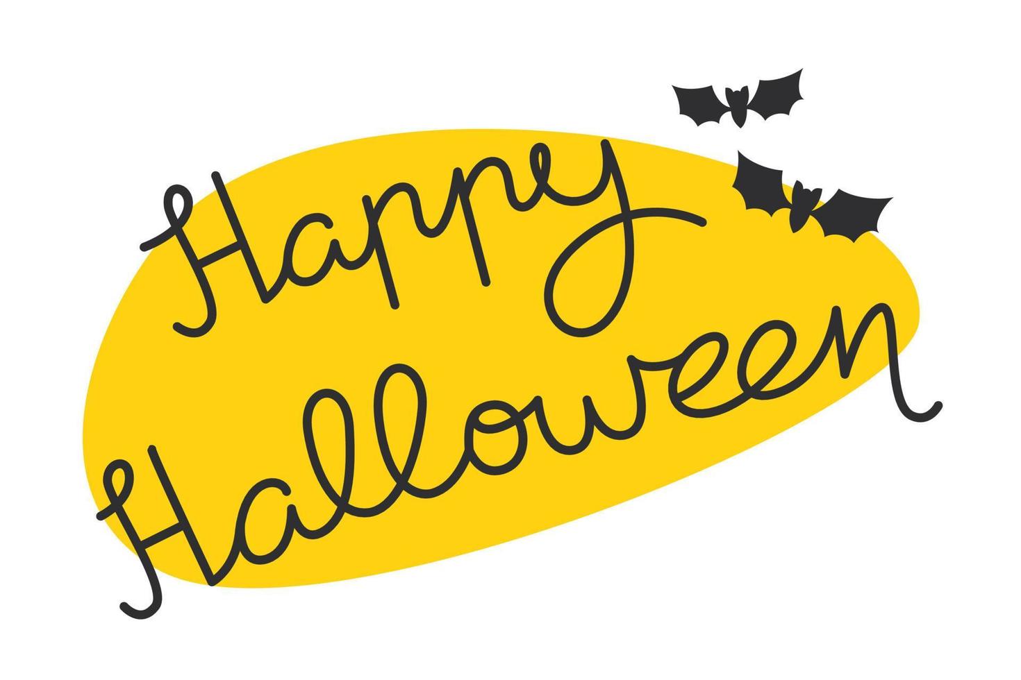 Happy Halloween card in flat style vector