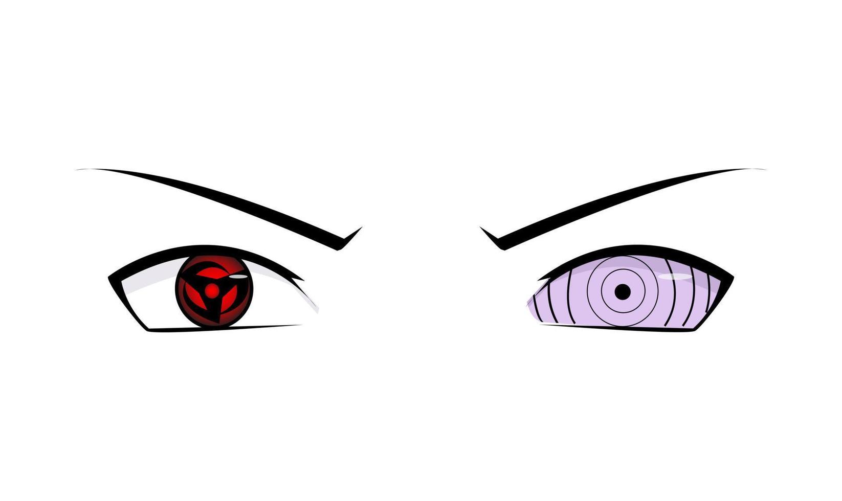 illustration vector graphic of Uchiha Obito Sharingan and Rinnegan Eyes