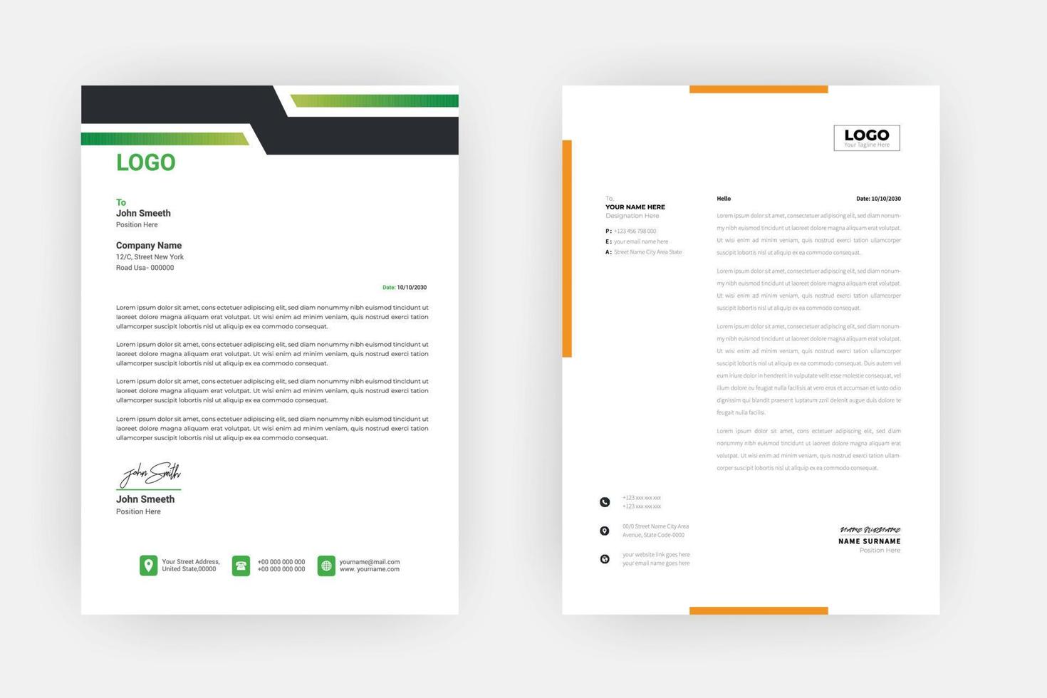 Creative letterhead , Elegant and minimalist style letterhead template design,A4 sizes vector