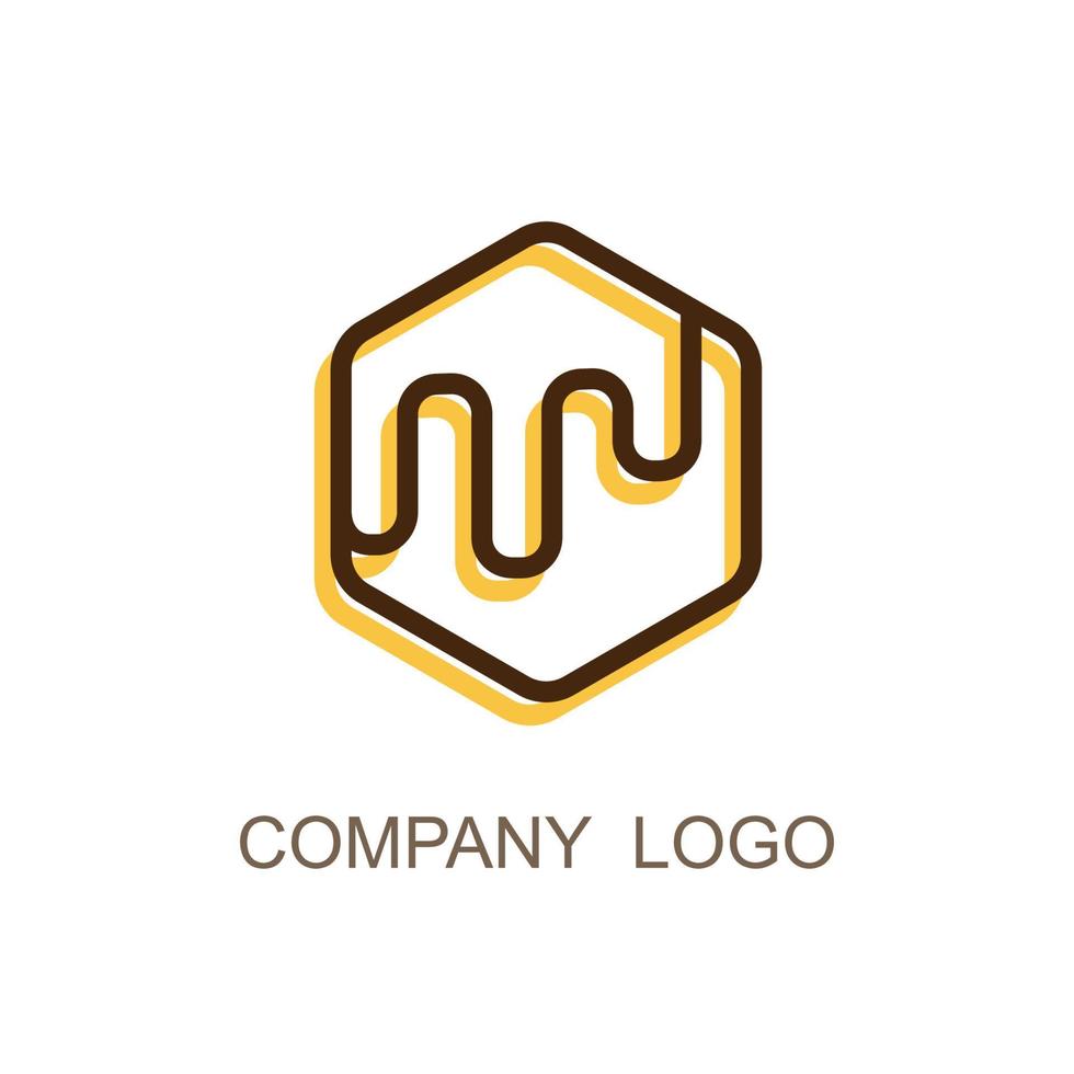 Honey Company Logo. Honeycomb Emblem Design. Geometric Linear Logotype template vector