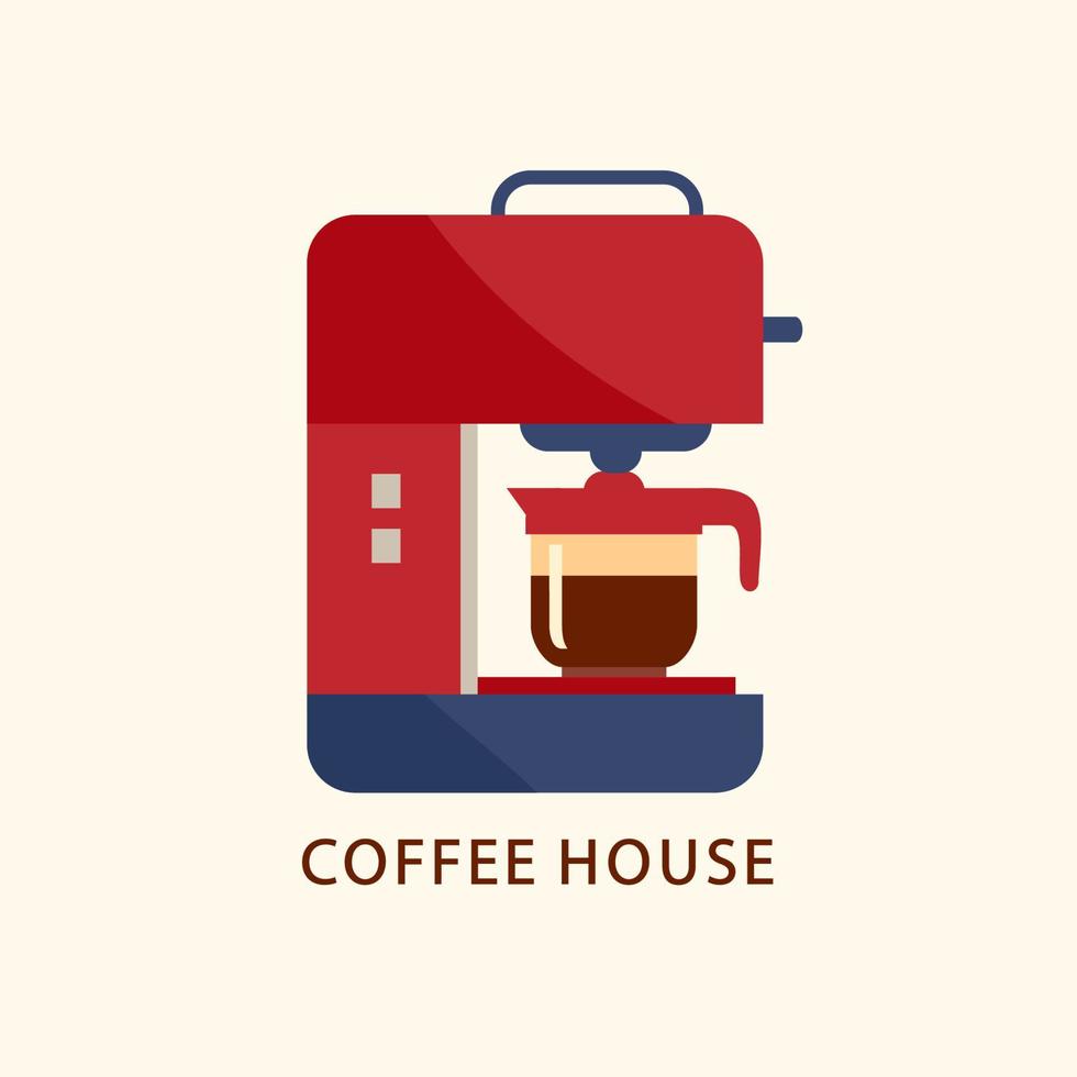 Coffee machine icon, flat style modern design vector