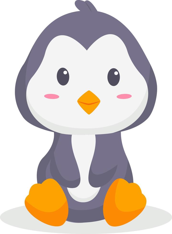 ilustración de diseño de personaje de pingüino lindo feliz vector