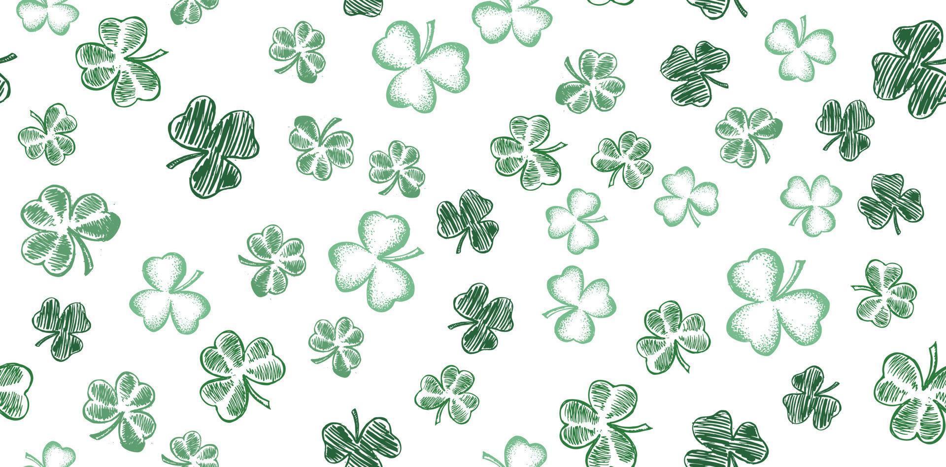 Clover set. Patrick's day. Hand drawn illustration. vector