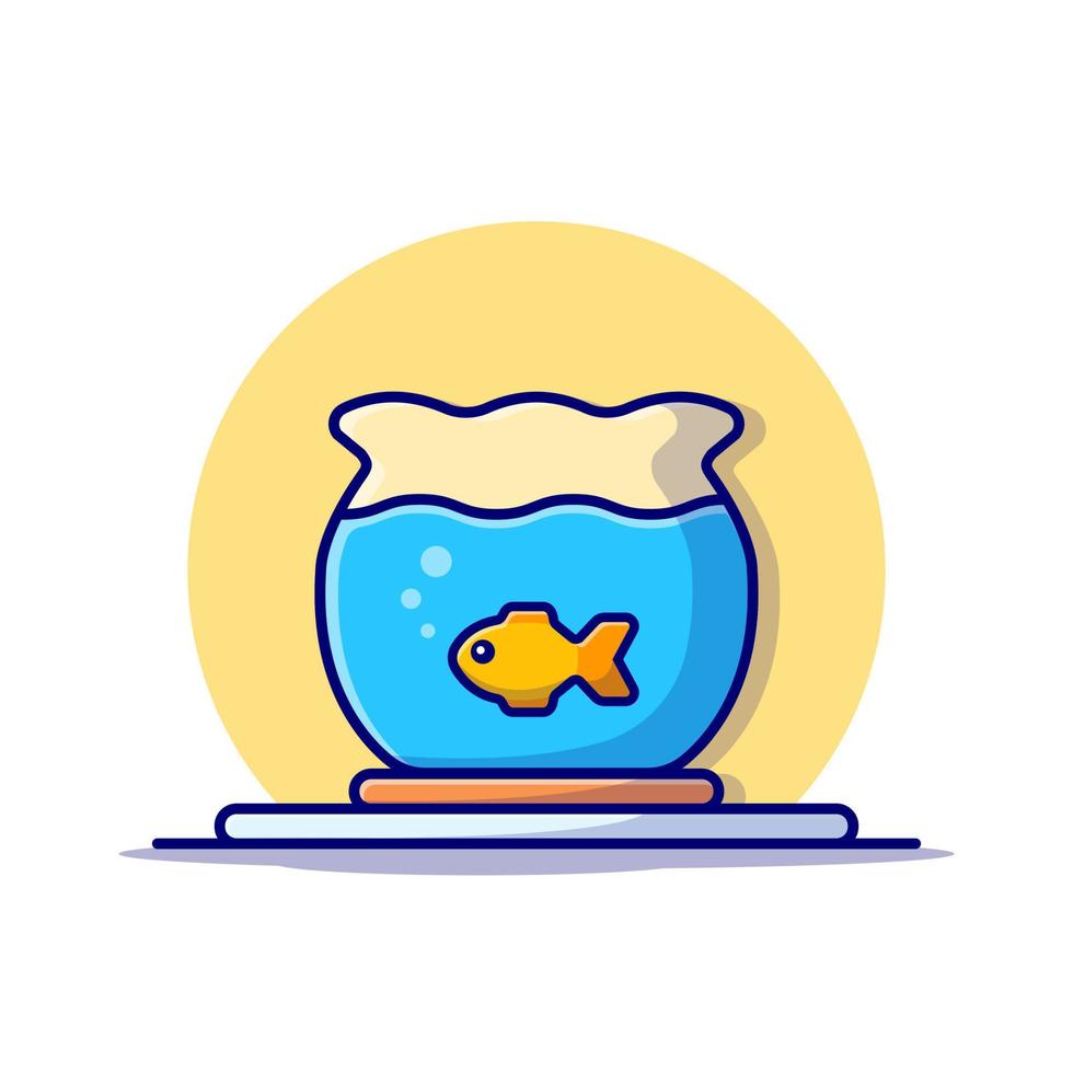 peces nadando en la ilustración de icono de vector de dibujos animados de acuario. concepto de icono de naturaleza animal vector premium aislado. estilo de dibujos animados plana
