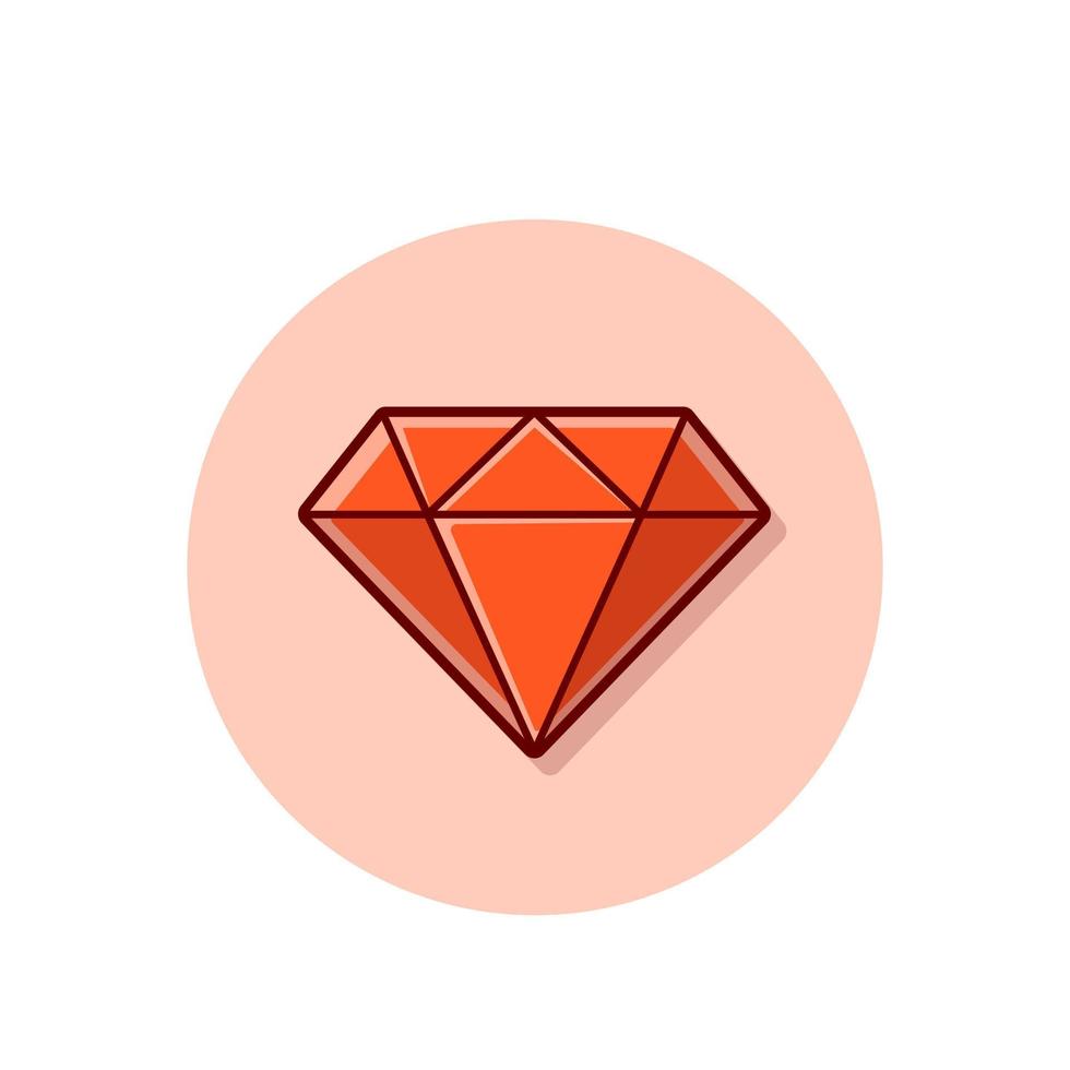 Diamond Cartoon Vector Icon Illustration. Wealth Object Icon  Concept Isolated Premium Vector. Flat Cartoon Style