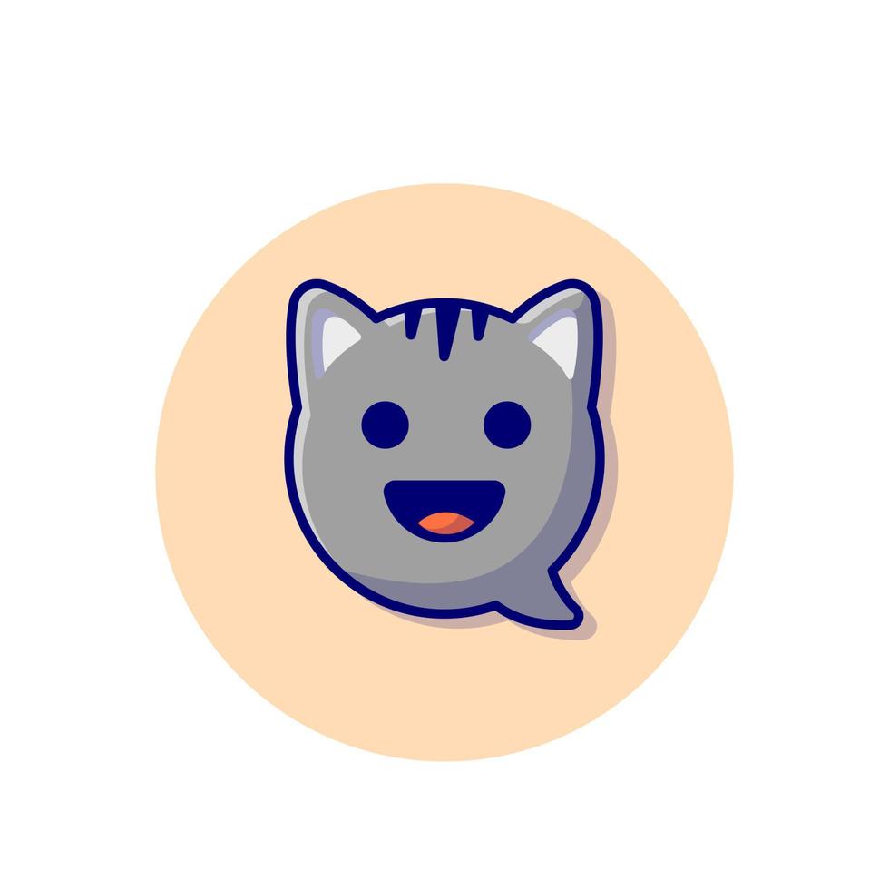 Ilustración de icono de vector de dibujos animados de cabeza de gato lindo. concepto de icono de naturaleza animal vector premium aislado. estilo de dibujos animados plana