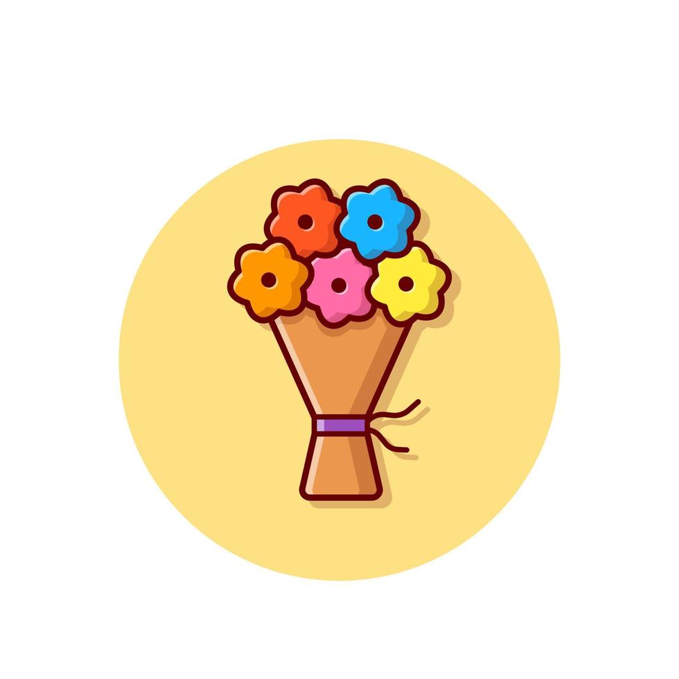 Ilustración de icono de vector de dibujos animados de cubo de flores. concepto de icono de objeto de naturaleza vector premium aislado. estilo de dibujos animados plana