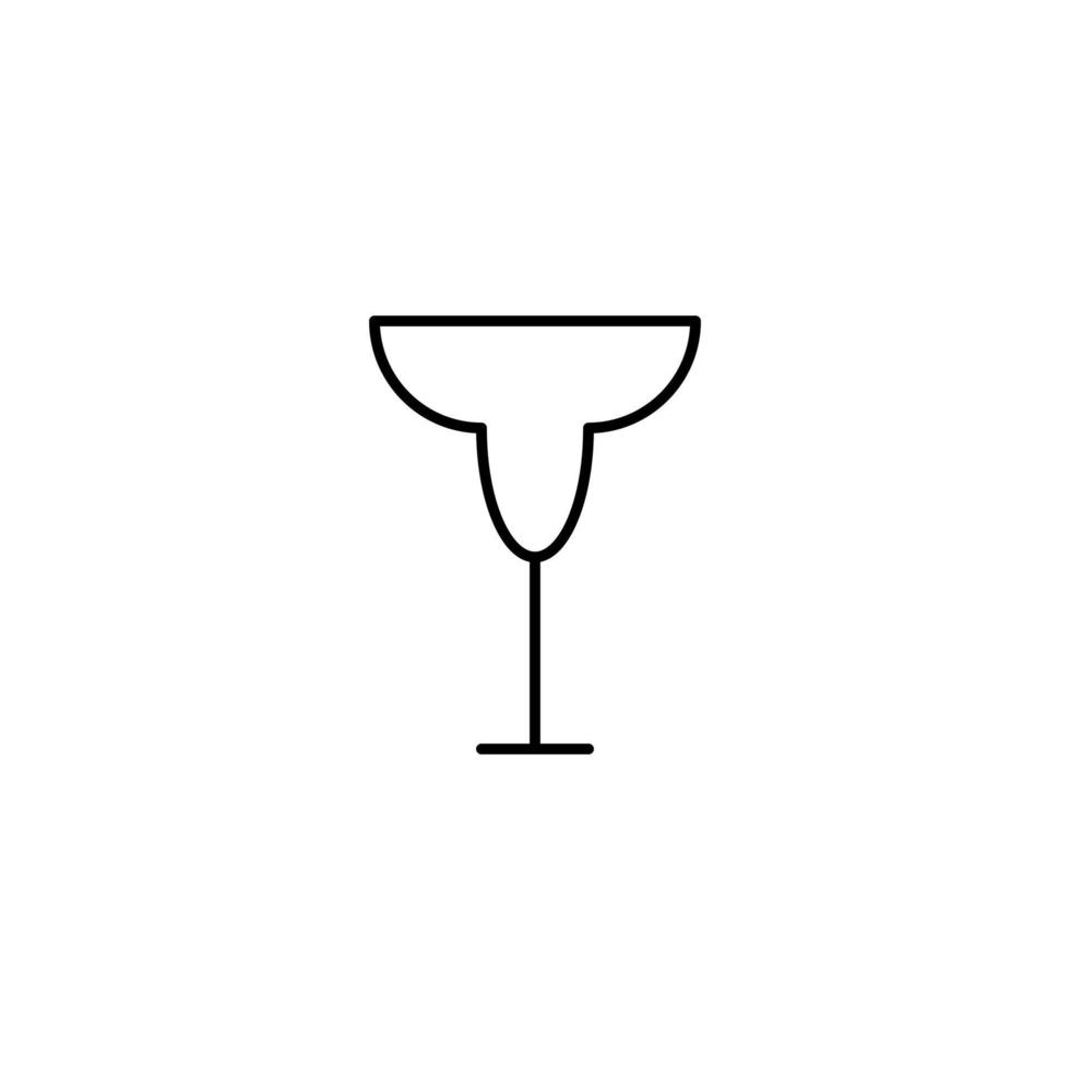empty wineglass or goblet glass icon on white background. simple, line, silhouette and clean style. black and white. suitable for symbol, sign, icon or logo vector