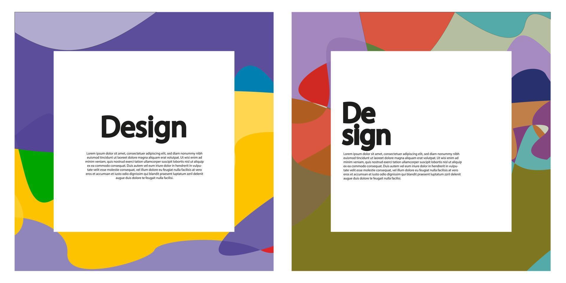 Simple modern abstract cover set. Cool colorful abstract shapes composition. Suitable for companies and businesses in any sector. Memorable, attractive, modern, simple, clean, profesional. Vector EPS