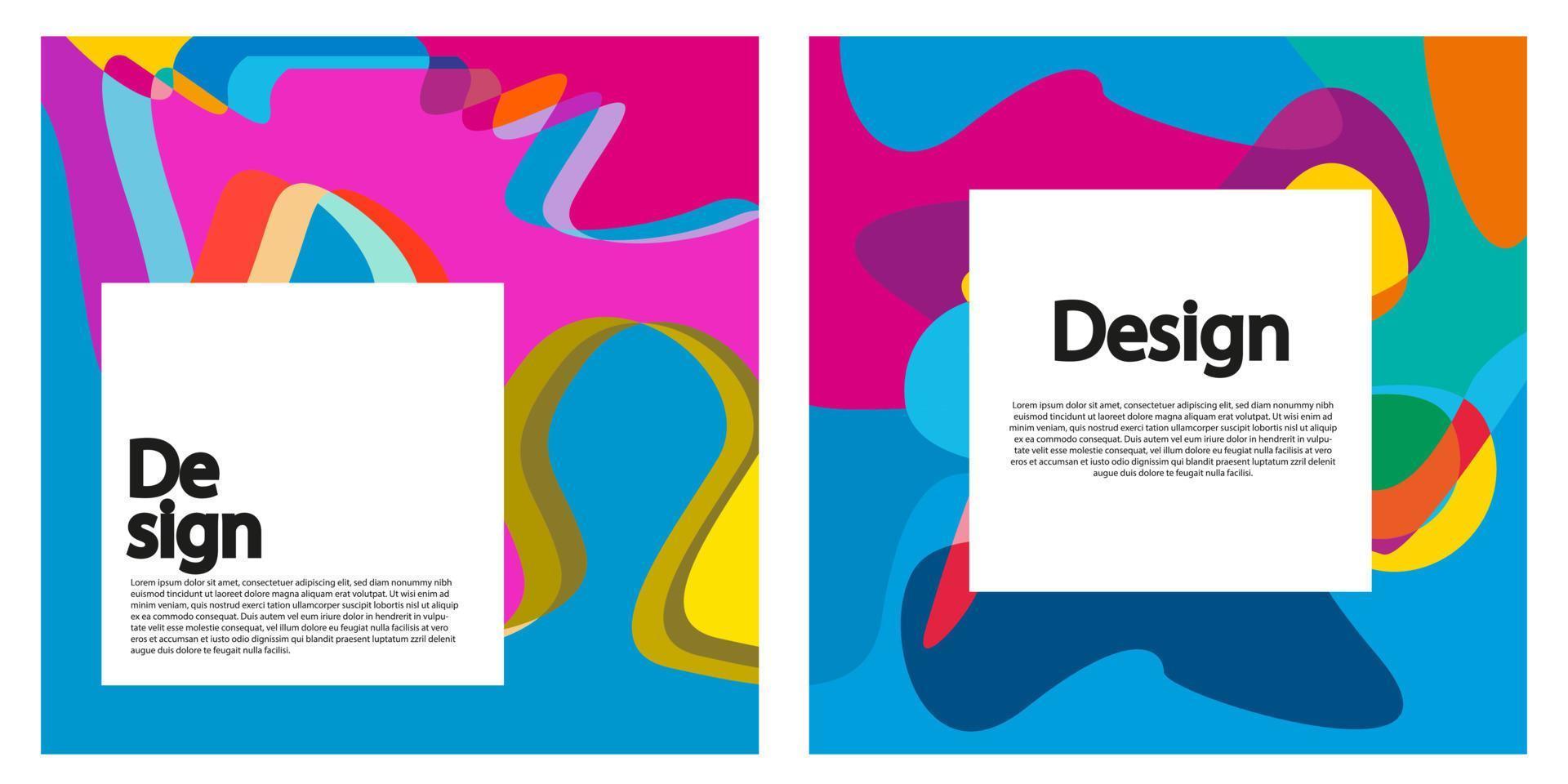 Modern abstract cover set. Cool colorful abstract shapes composition. Vector Eps 5.