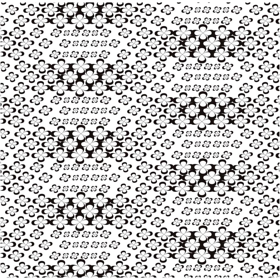 Abstract floral seamless black and white pattern background vector