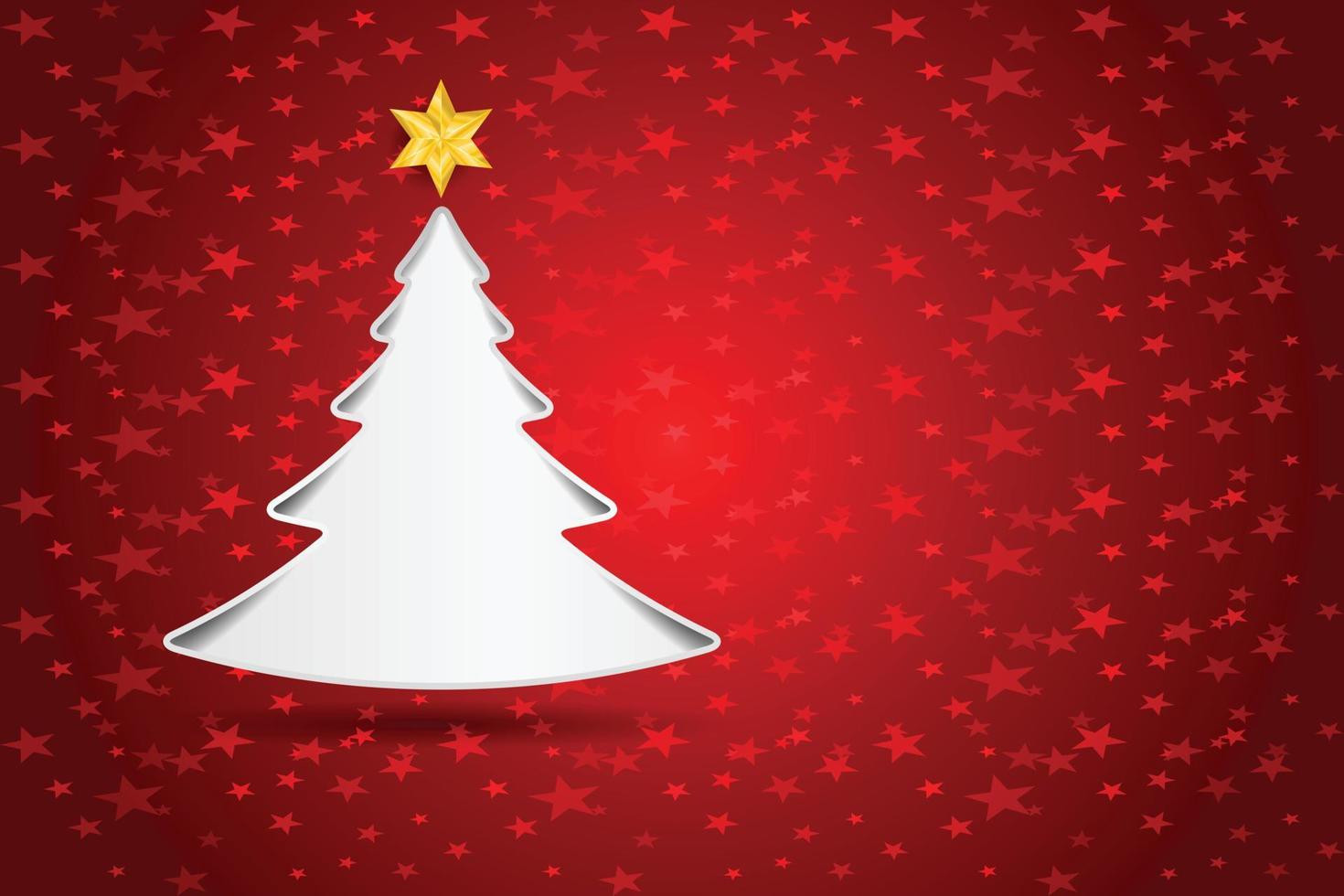 Fondo de árbol de tarjeta de celebración de feliz Navidad. vector