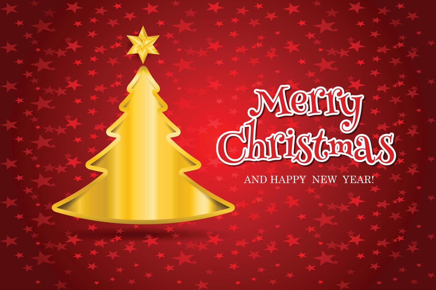 Merry christmas celebration card tree background. vector