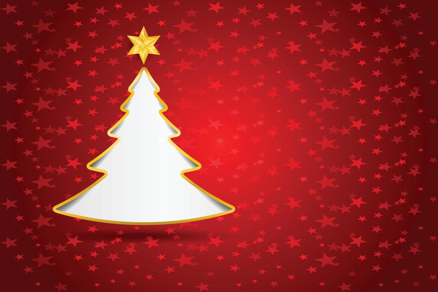 Merry christmas celebration card tree background. vector