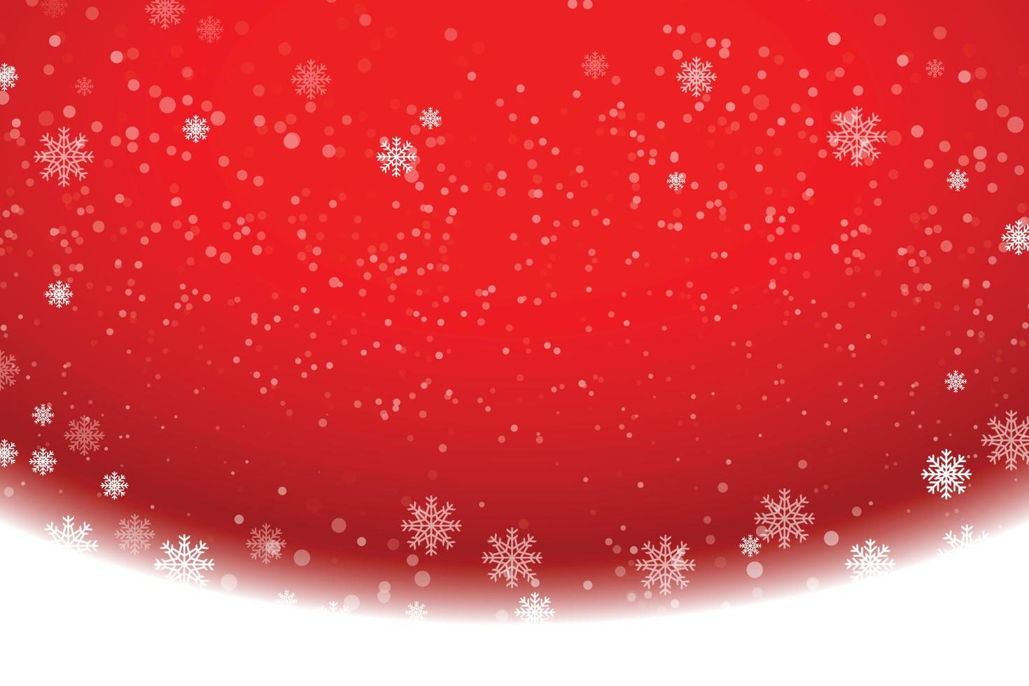 Snowflakes and snowfall on a cold red winter background. vector