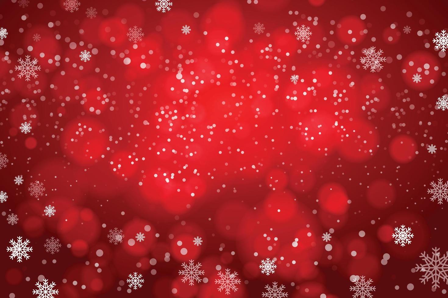Snowflakes and snowfall on a cold red winter background. vector