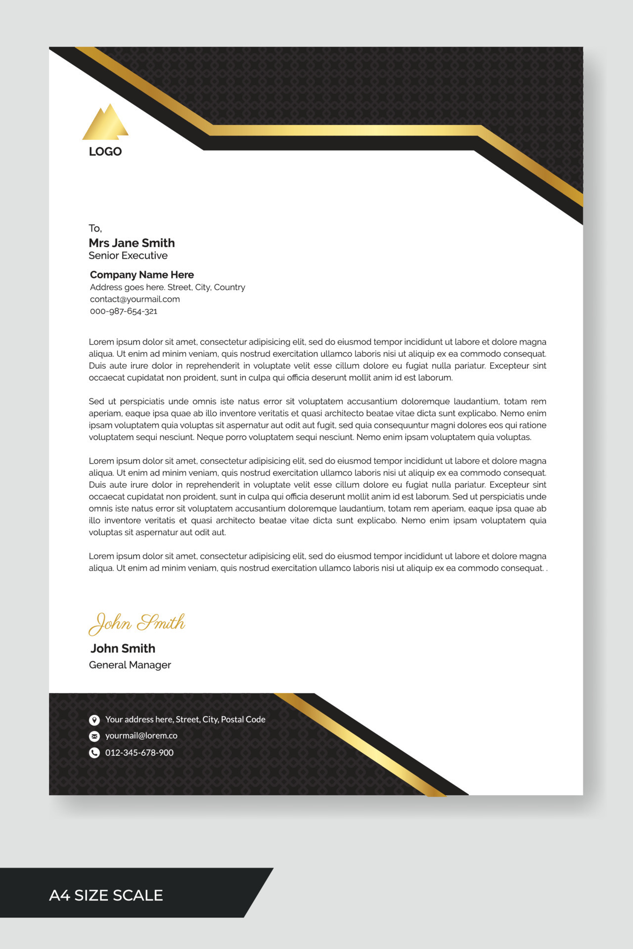 Letterhead Template Business Letterhead Template Black Gold With letterhead-template-business-letterhead-template-black-gold-with