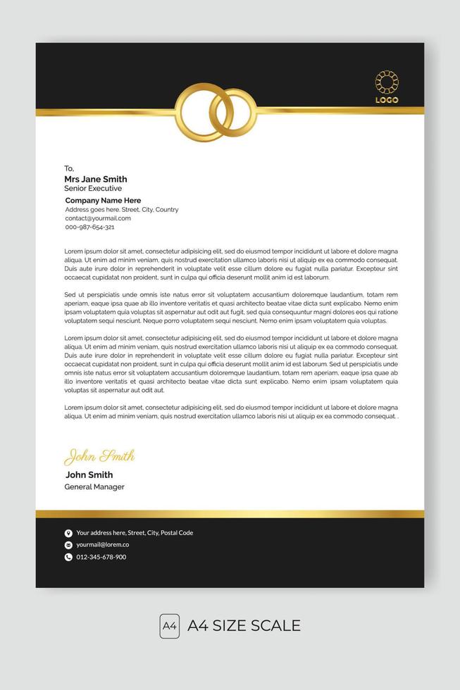 Letterhead template business. Business letterhead template, modern with grape shapes with ornament. Ready to Print. vector