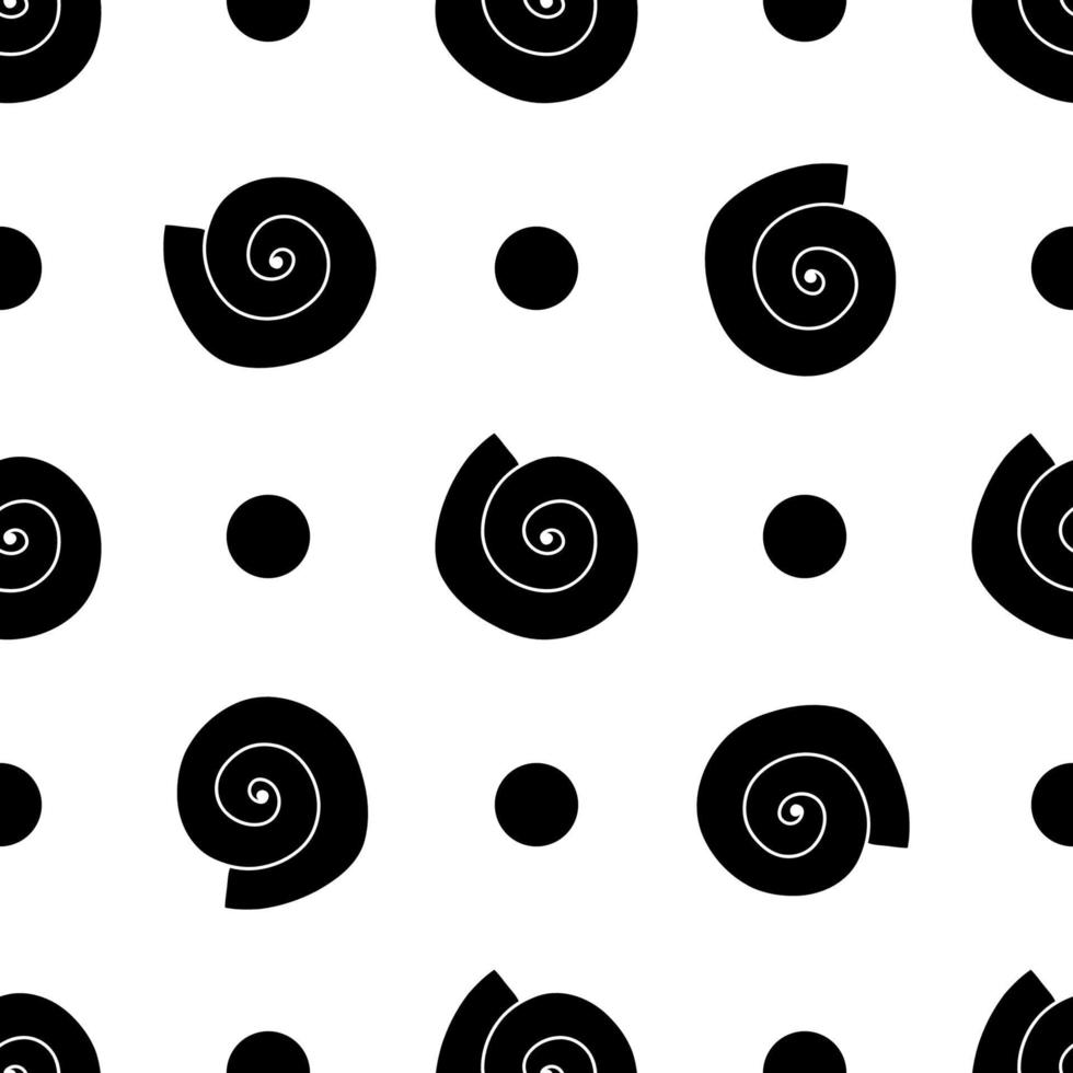 Vector seamless pattern. Line art sketch seashells. Isolated background. Decoration symbol of health calcium. Summer, sand and beach design. Repetitive ornament.