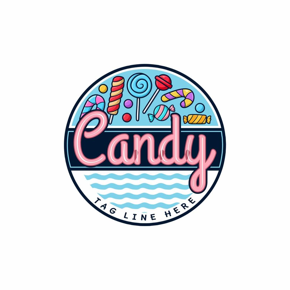 Candy Logo Cute Cartoon Vector