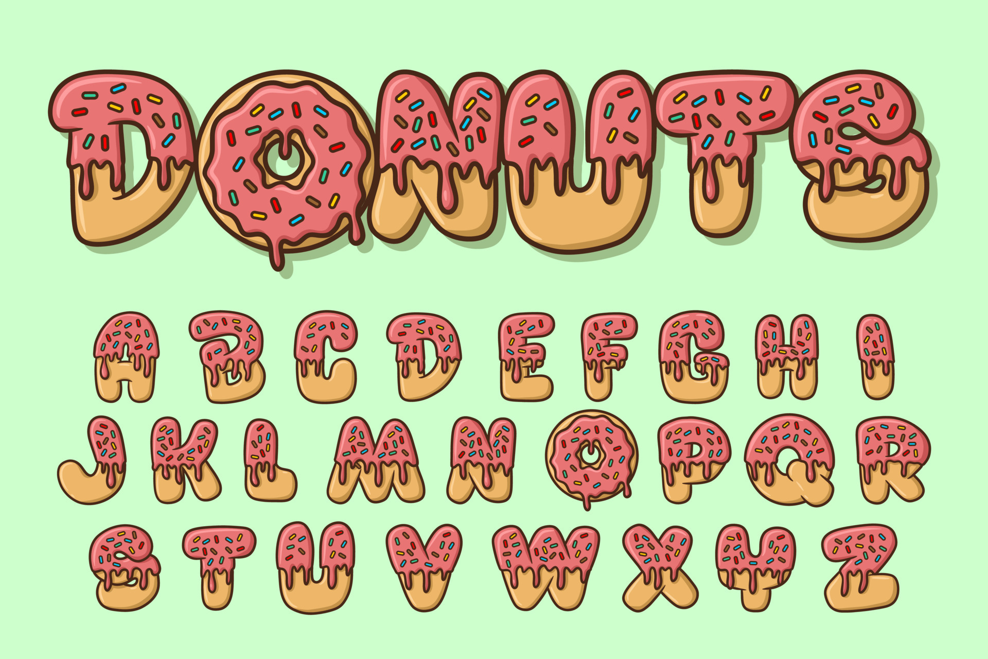 Alphabet Donuts text vector Letters 11772982 Vector Art at Vecteezy