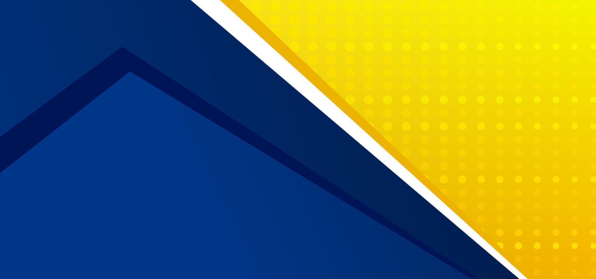 banner geométrico abstracto con fondo amarillo y azul vector