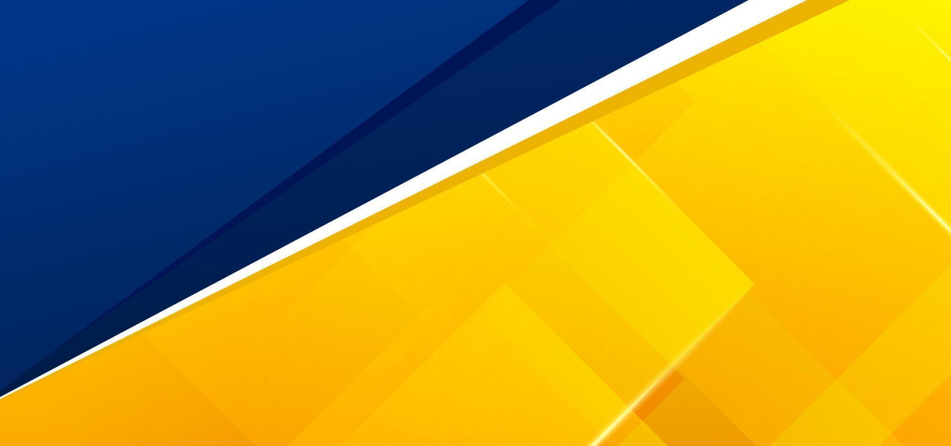 Abstract geometric banner with yellow and blue background vector