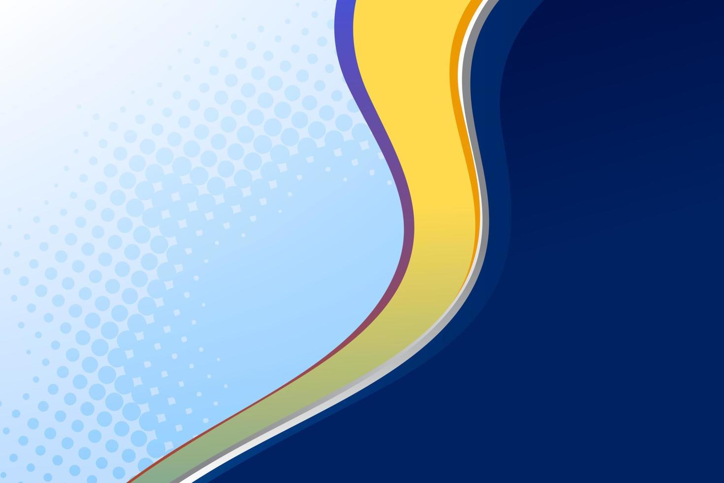 Abstract blue and yellow wavy shape background vector