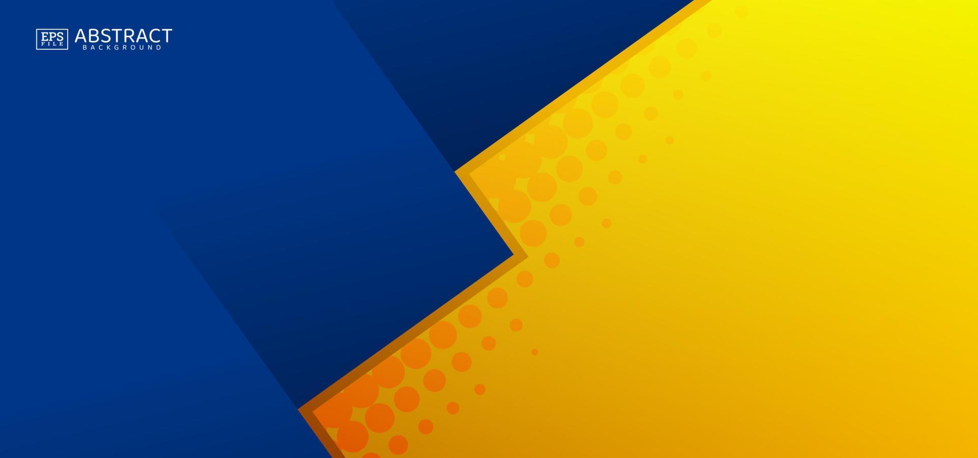 banner geométrico abstracto con fondo amarillo y azul vector