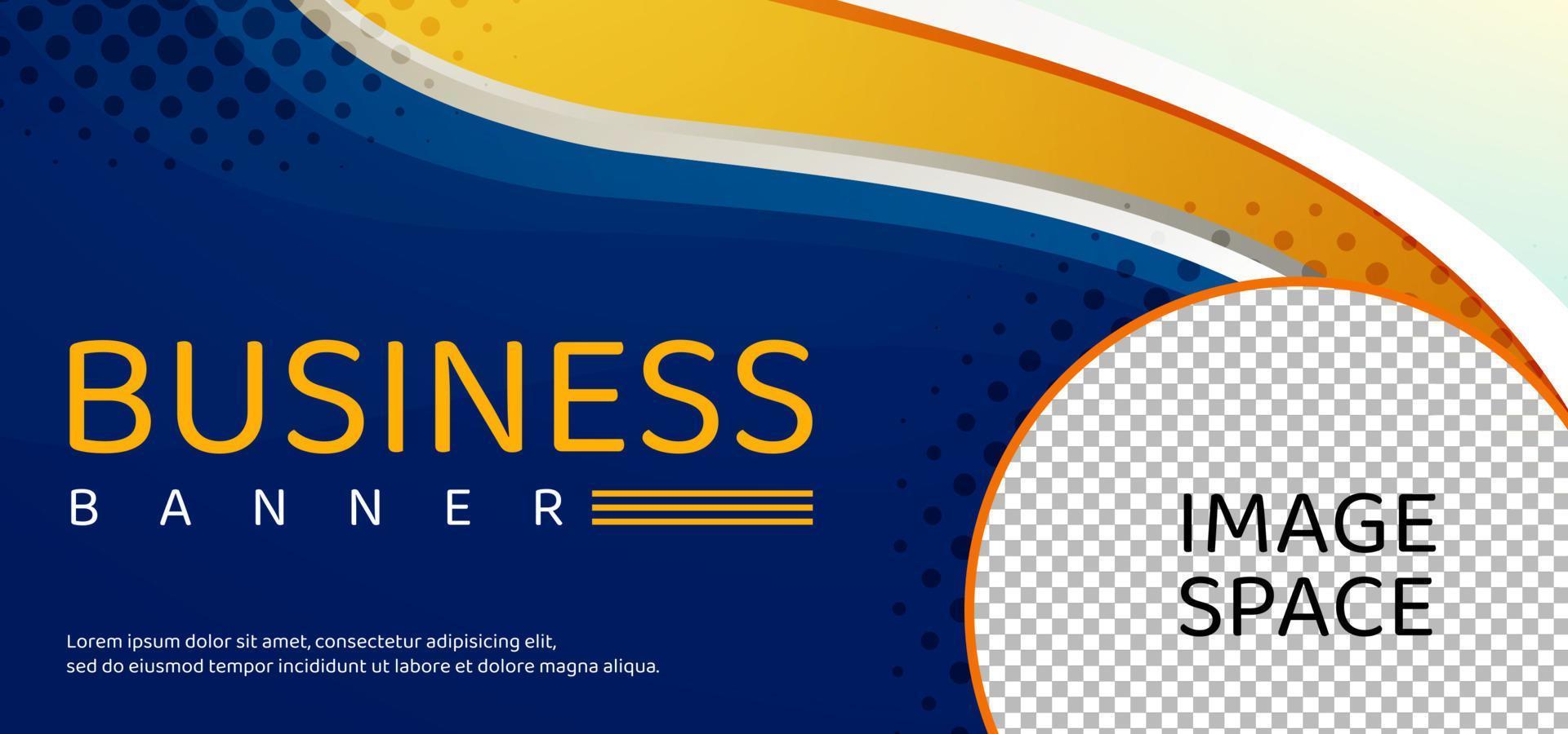 Modern blue and orange business banner template vector