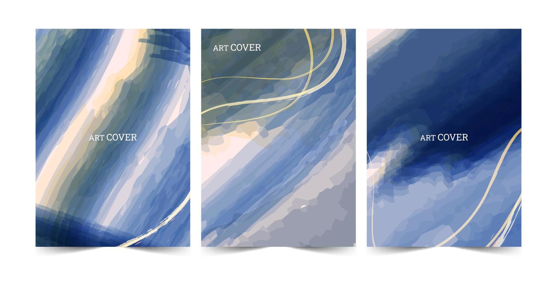 Set of hand painted abstract cover pages design vector