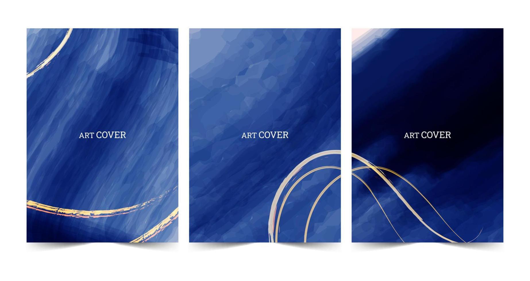 Set of hand painted abstract cover pages design vector