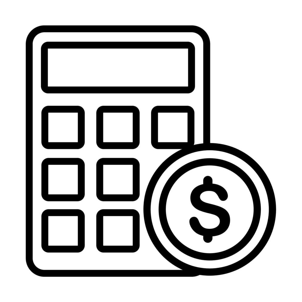 Illustration Vector Graphic of Calculator, coin, dollar Icon