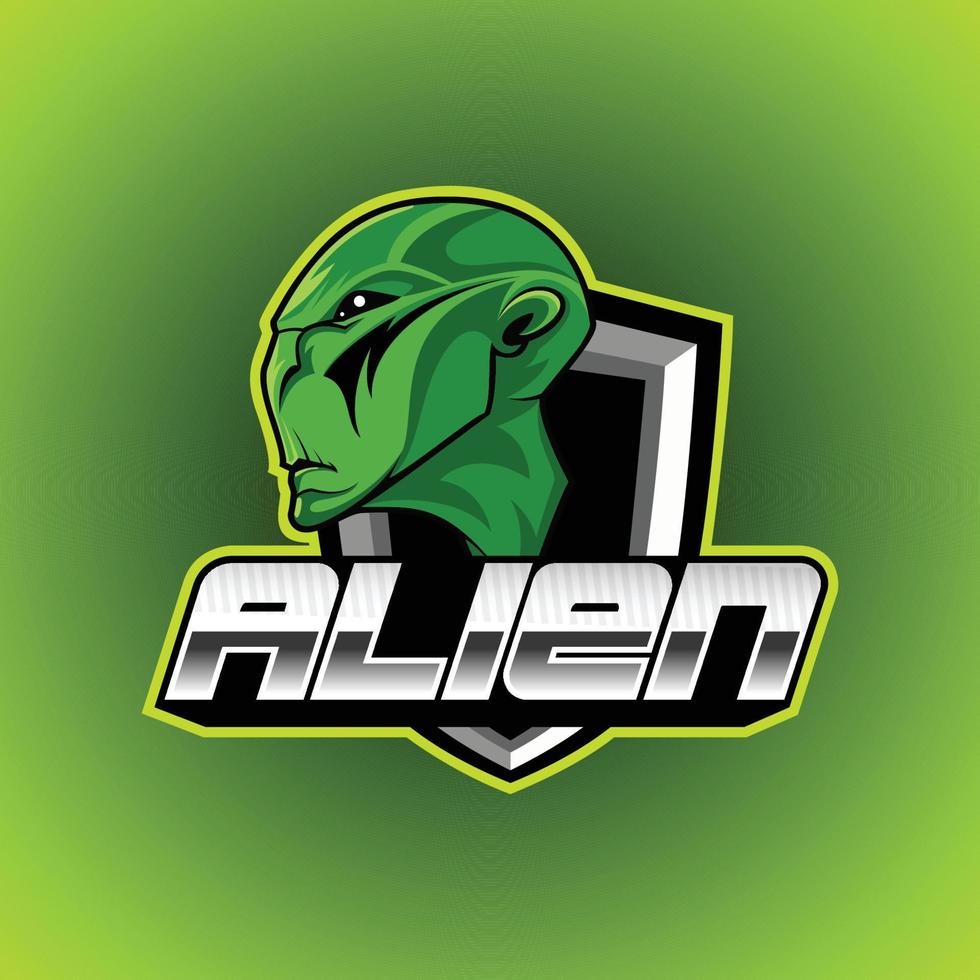 logotipo de mascota alienígena buen uso para insignia de emblema de identidad de símbolo y más vector