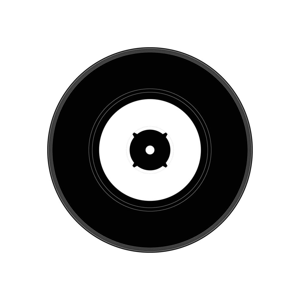 Vinyl Silhouette. Black and White Icon Design Elements on Isolated White Background vector