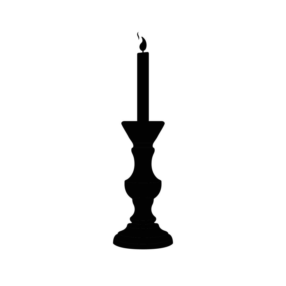 Candlestick Silhouette. Black and White Icon Design Elements on Isolated White Background vector