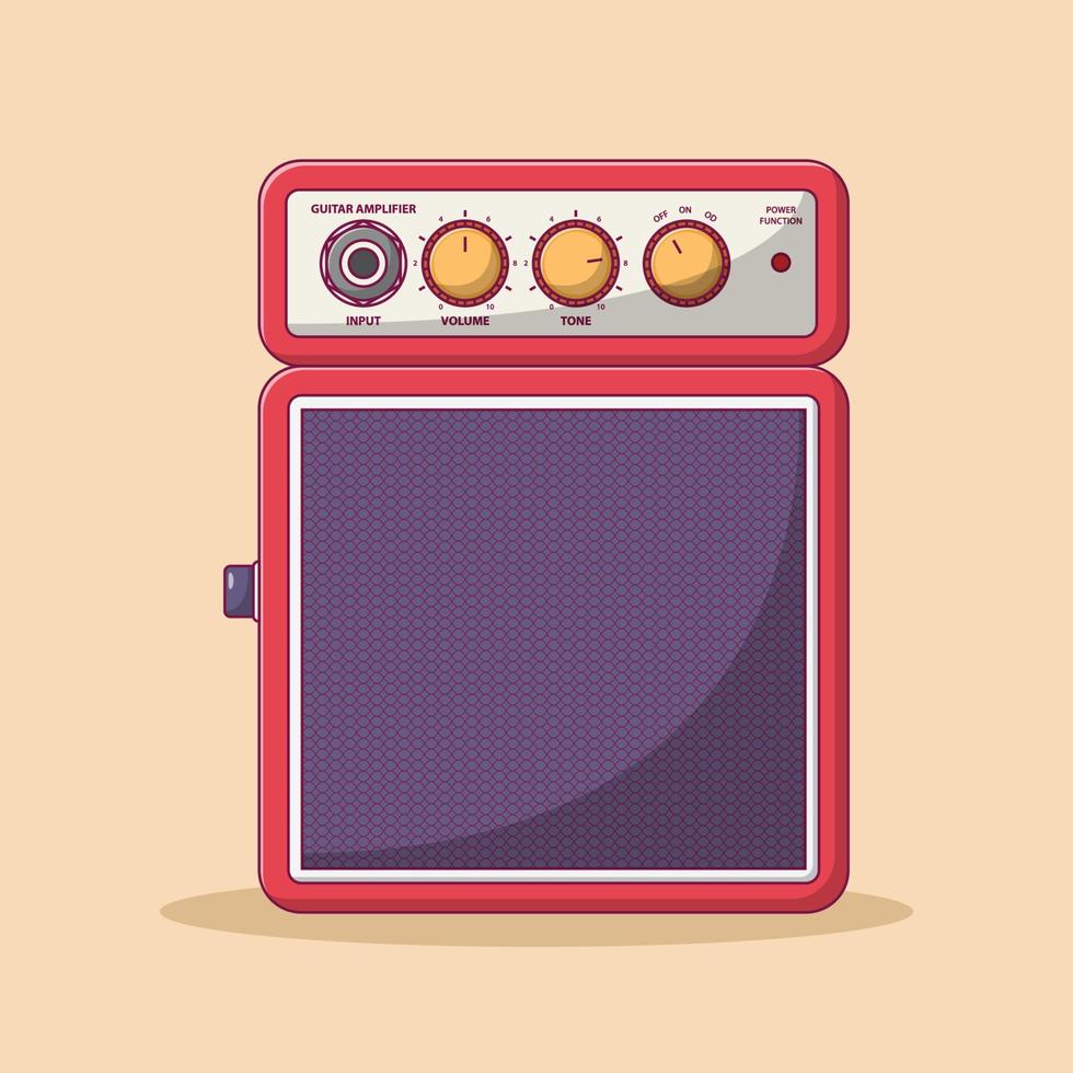 Guitar Amplifier Vector Icon Illustration. Sound Amplifier Vector. Flat Cartoon Style Suitable for Web Landing Page, Banner, Flyer, Sticker, Wallpaper, Background