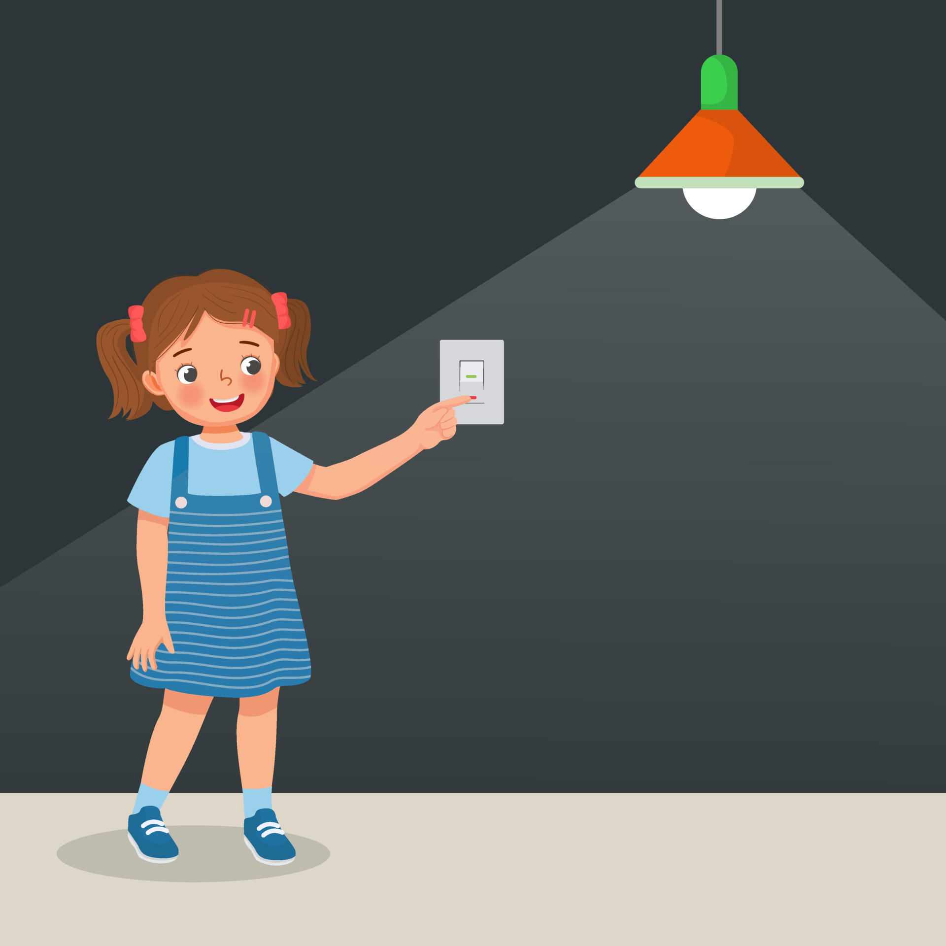 Cute Little Girl Turn On Or Switch On The Light 11773355 Vector Art At cute-little-girl-turn-on-or-switch-on-the-light-11773355-vector-art-at