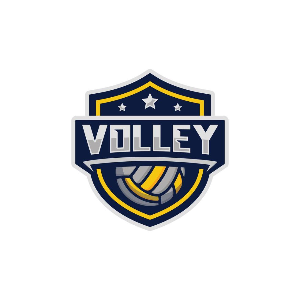 Ilustración de vector de diseño de logotipo de emblema de equipo de voleibol