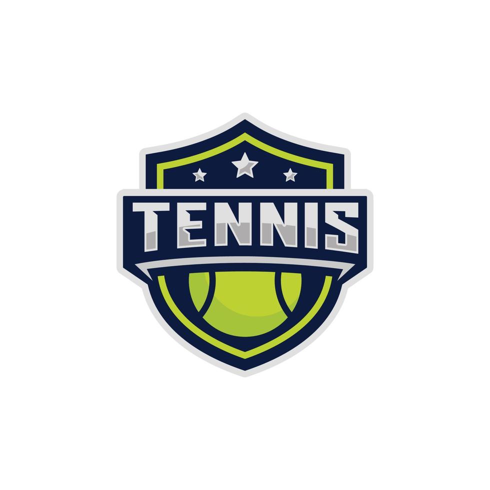 Ilustración de vector de diseño de logotipo de emblema de tenis