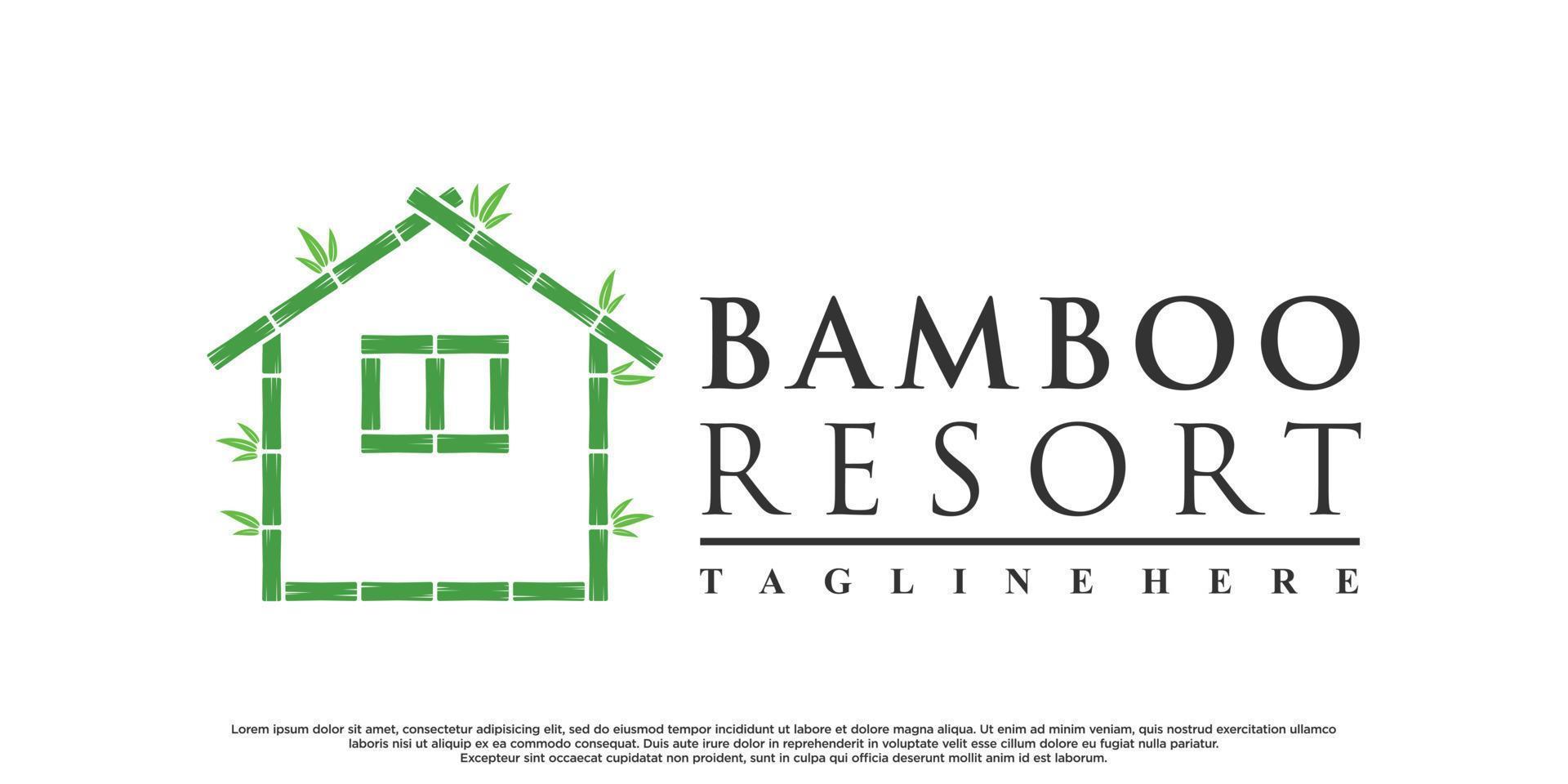 Bamboo logo design with creative concept Premium Vector