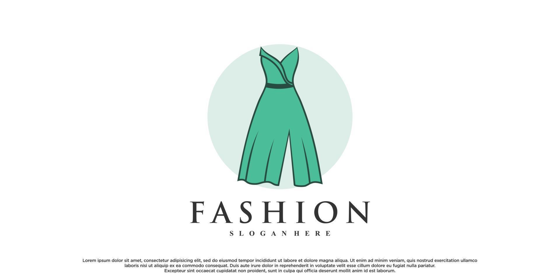 diseño de logotipo de moda con vector premium de moda de vestido